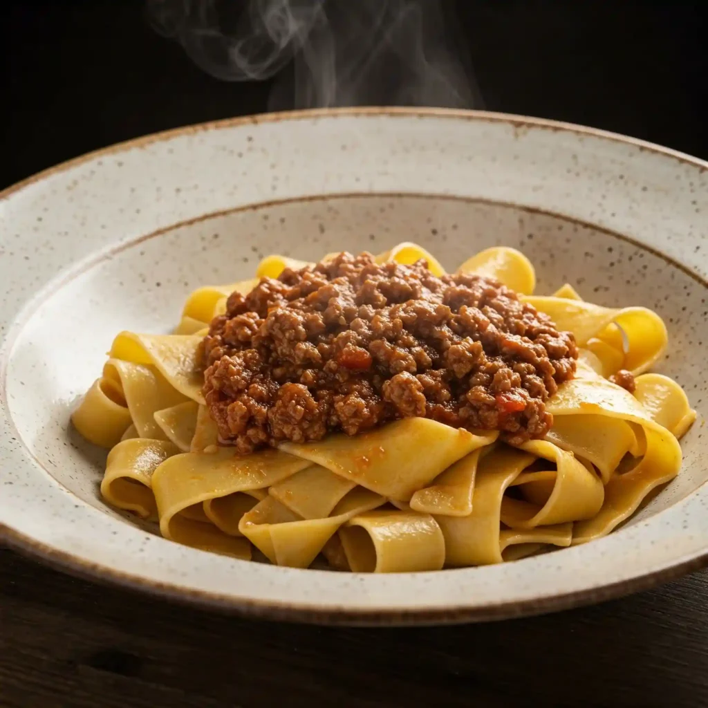 Pappardelle makarna et bazlı sosla