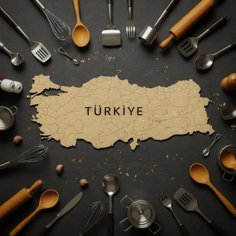 Türkiye’deki Gastronomi ve Mutfak Sanatları bölümü bulunan üniversiteler haritasını sembolize eden bir görsel.