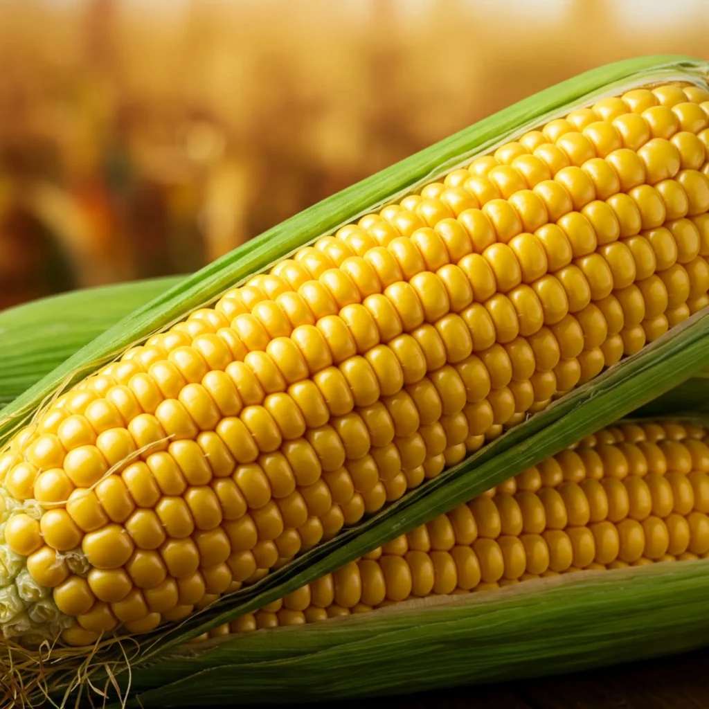 Taze ve dolgun tatlı mısır (sweet corn) koçanı