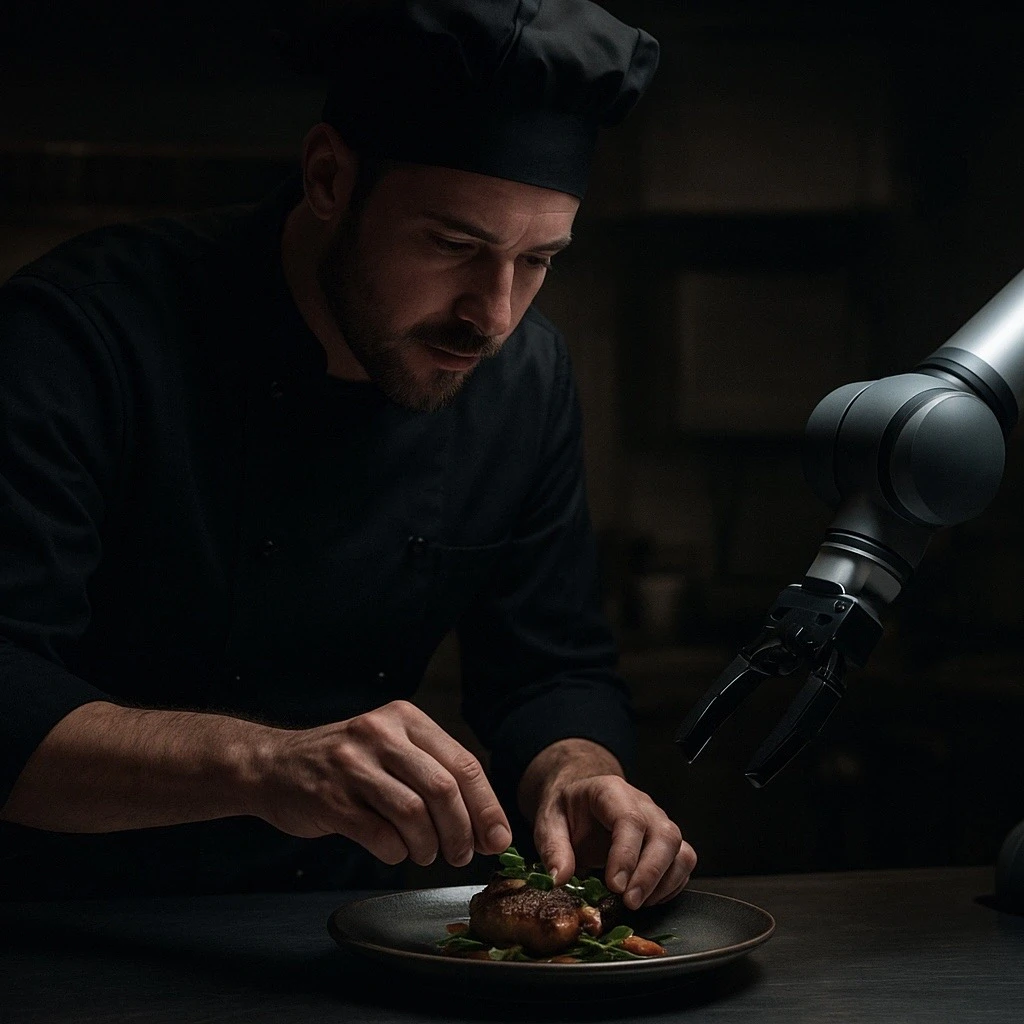 Gastronomide otomasyon kullanımını gösteren bir şef