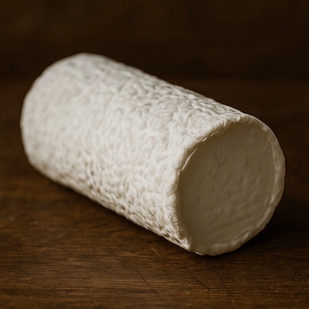 Cylinder-shaped, natural-rind Tomme cheese made from goat's milk.